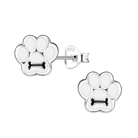 Pfotenabdruck Kinder Ohrringe 925 Silber