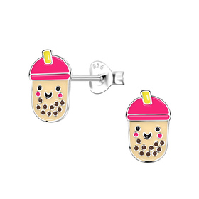 Bubble Tea Kinder Ohrringe 925 Silber