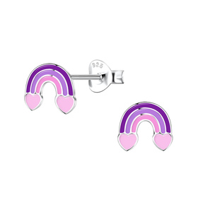 Regenbogen Kinder Ohrringe 925 Silber