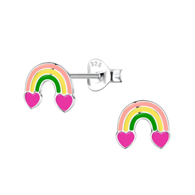 Regenbogen Kinder Ohrringe 925 Silber