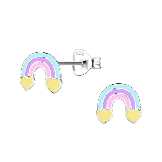 Regenbogen Kinder Ohrringe 925 Silber