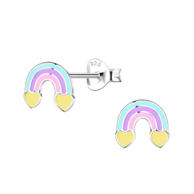 Regenbogen Kinder Ohrringe 925 Silber