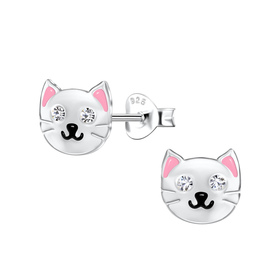 Katzen Kinder Ohrringe 925 Silber