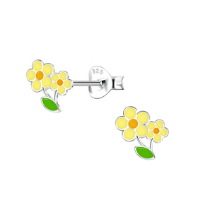 Blumen Kinder Ohrringe 925 Silber