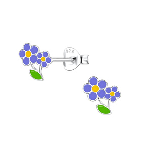 Blumen Kinder Ohrringe 925 Silber