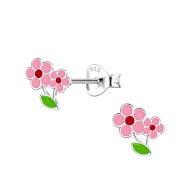 Blumen Kinder Ohrringe 925 Silber