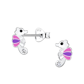 Seepferdchen Kinder Ohrringe 925 Silber