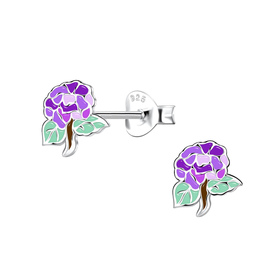 Blumen Kinder Ohrringe 925 Silber