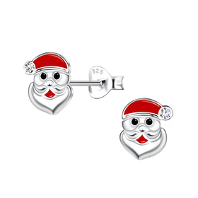 Weihnachtsmann Kinder Ohrringe 925 Silber