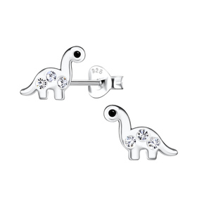 Brachiosaurus-Dinosaurier Kinder Ohrringe 925 Silber