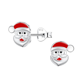Weihnachtsmann Kinder Ohrringe 925 Silber