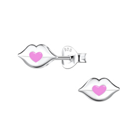 Lippen Kinder Ohrringe 925 Silber