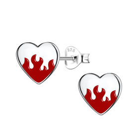 Herz Kinder Ohrringe 925 Silber
