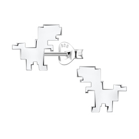 Velociraptor-Dinosaurier Kinder Ohrringe 925 Silber