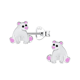 B�ren Kinder Ohrringe 925 Silber