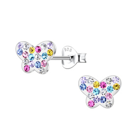 Schmetterling Kinder Ohrringe 925 Silber