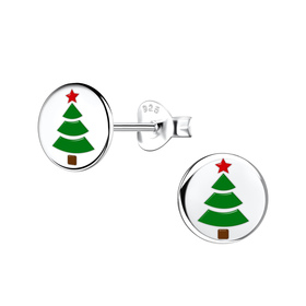 Weihnachtsbaum Kinder Ohrringe 925 Silber