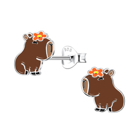 Wasserschweine Kinder Ohrringe 925 Silber