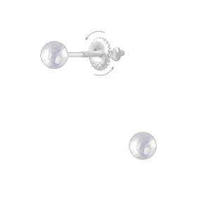 4mm Ball Kinder Ohrringe Schraubverschluss 925 Silber