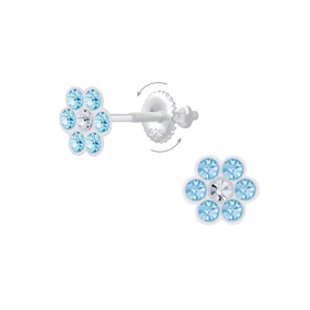 Blumen Kinder Ohrringe Schraubverschluss 925 Silber