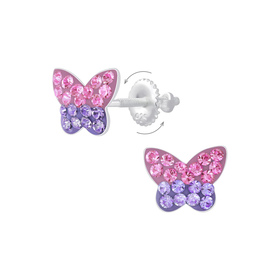 Schmetterling Kinder Ohrringe Schraubverschluss 925 Silber