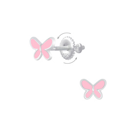 Schmetterling Kinder Ohrringe Schraubverschluss 925 Silber