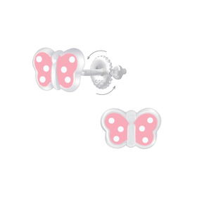 Schmetterling Kinder Ohrringe Schraubverschluss 925 Silber
