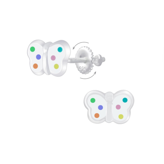 Schmetterling Kinder Ohrringe Schraubverschluss 925 Silber