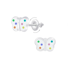 Schmetterling Kinder Ohrringe Schraubverschluss 925 Silber