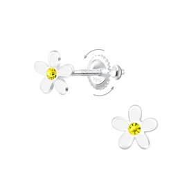 Blumen Kinder Ohrringe Schraubverschluss 925 Silber