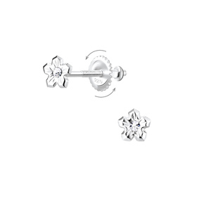 Blumen Kinder Ohrringe Schraubverschluss 925 Silber
