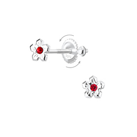 Blumen Kinder Ohrringe Schraubverschluss 925 Silber