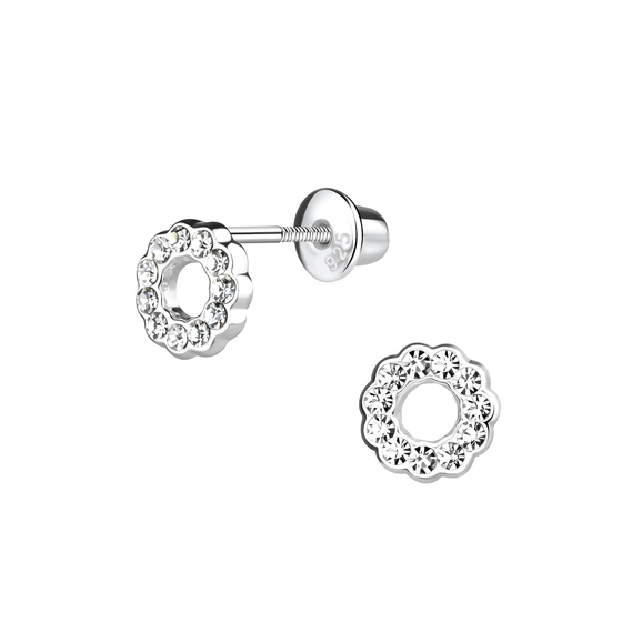 Blumen Kinder Ohrringe Schraubverschluss 925 Silber