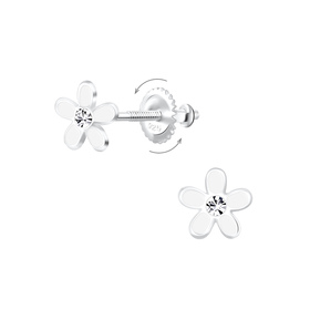 Blumen Kinder Ohrringe Schraubverschluss 925 Silber