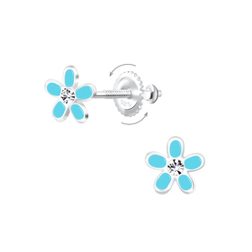 Blumen Kinder Ohrringe Schraubverschluss 925 Silber