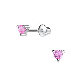 Herz Kinder Ohrringe Schraubverschluss 925 Silber