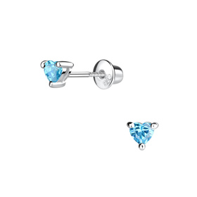 Herz Kinder Ohrringe Schraubverschluss 925 Silber