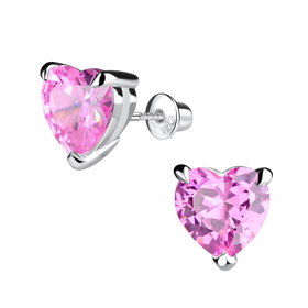 Herz Kinder Ohrringe Schraubverschluss 925 Silber