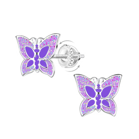 Schmetterling Kinder Ohrringe Schraubverschluss 925 Silber