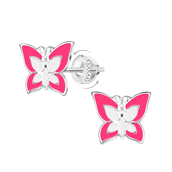 Schmetterling Kinder Ohrringe Schraubverschluss 925 Silber