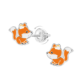 Fuchs Kinder Ohrringe Schraubverschluss 925 Silber