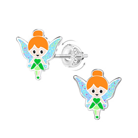 Feen Kinder Ohrringe Schraubverschluss 925 Silber