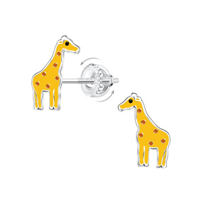 Giraffen Kinder Ohrringe Schraubverschluss 925 Silber