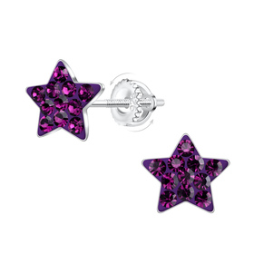 Stern Kinder Ohrringe Schraubverschluss 925 Silber