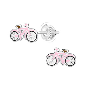 Fahrrad Kinder Ohrringe Schraubverschluss 925 Silber