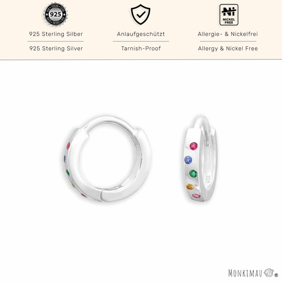 Zauberhafte Silber Creolen mit funkelnden Zirkonia | Eleganz fr jeden Anlass