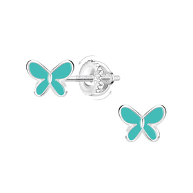 Schmetterling Kinder Ohrringe Schraubverschluss 925 Silber