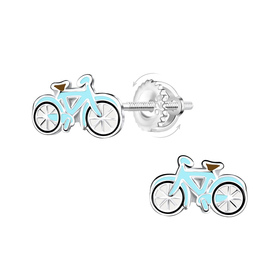 Fahrrad Kinder Ohrringe Schraubverschluss 925 Silber