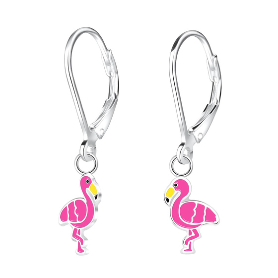 Flamingo Kinder Ohrringe 925 Silber