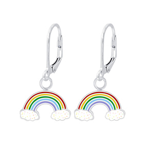 Regenbogen Kinder Ohrringe 925 Silber